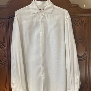 Men’s White Longsleeve Linen Shirt